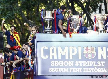 Barça : Les trophées du triplé au musée