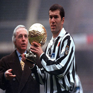 Combien de fois Zidane a-t-il été sur le Podium du Ballon d'Or ?